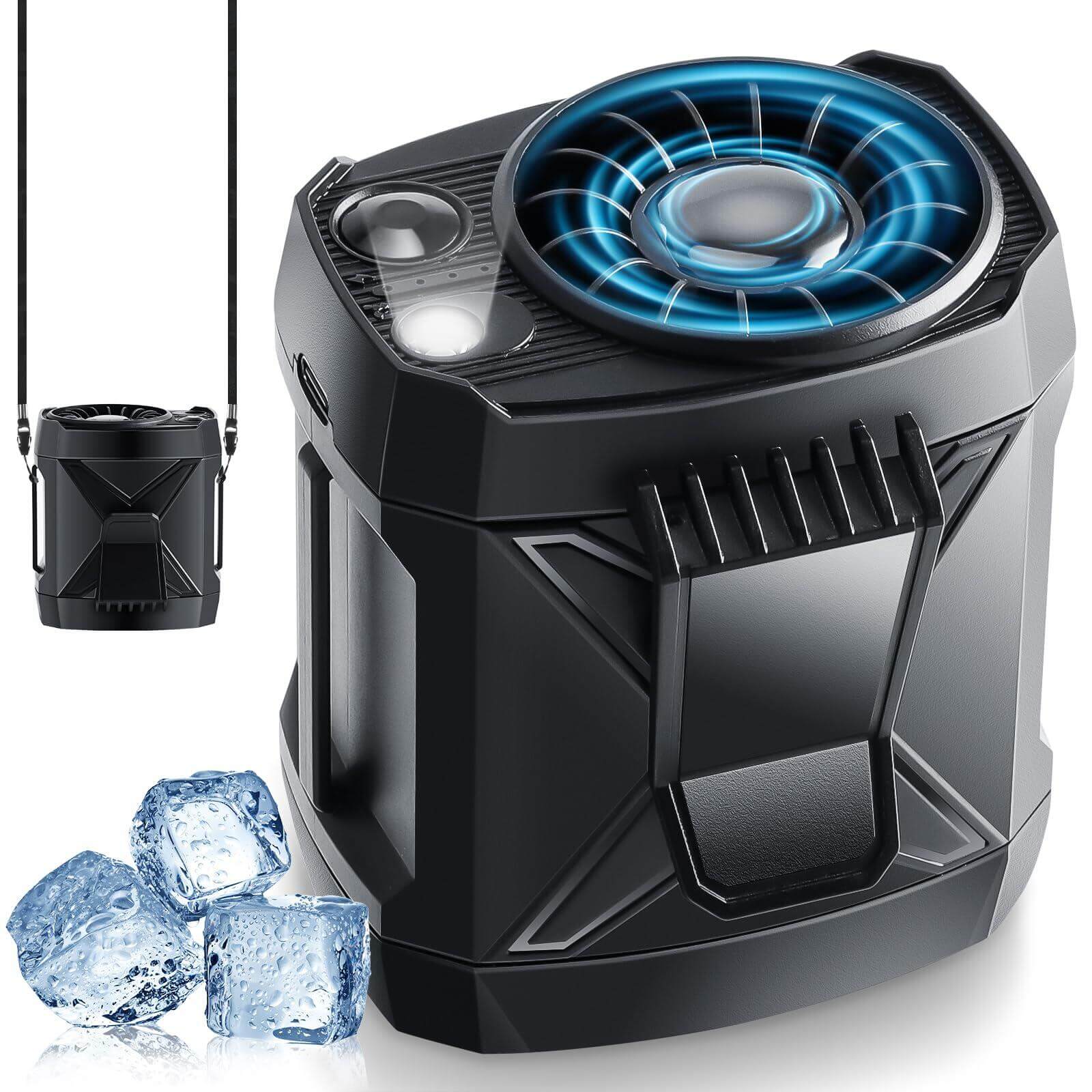 LMAMANWU Portable Rechargeable Neck Fan 4 Speeds 9200RPM Black