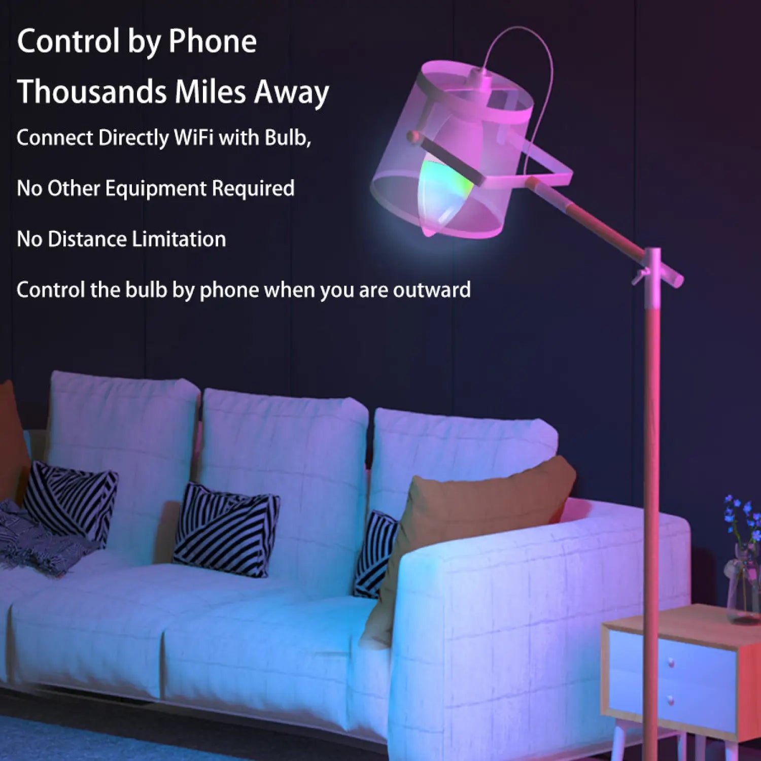 Smart LED Lamps | E14 RGB CW WW Dimmable Bulb with Voice Control