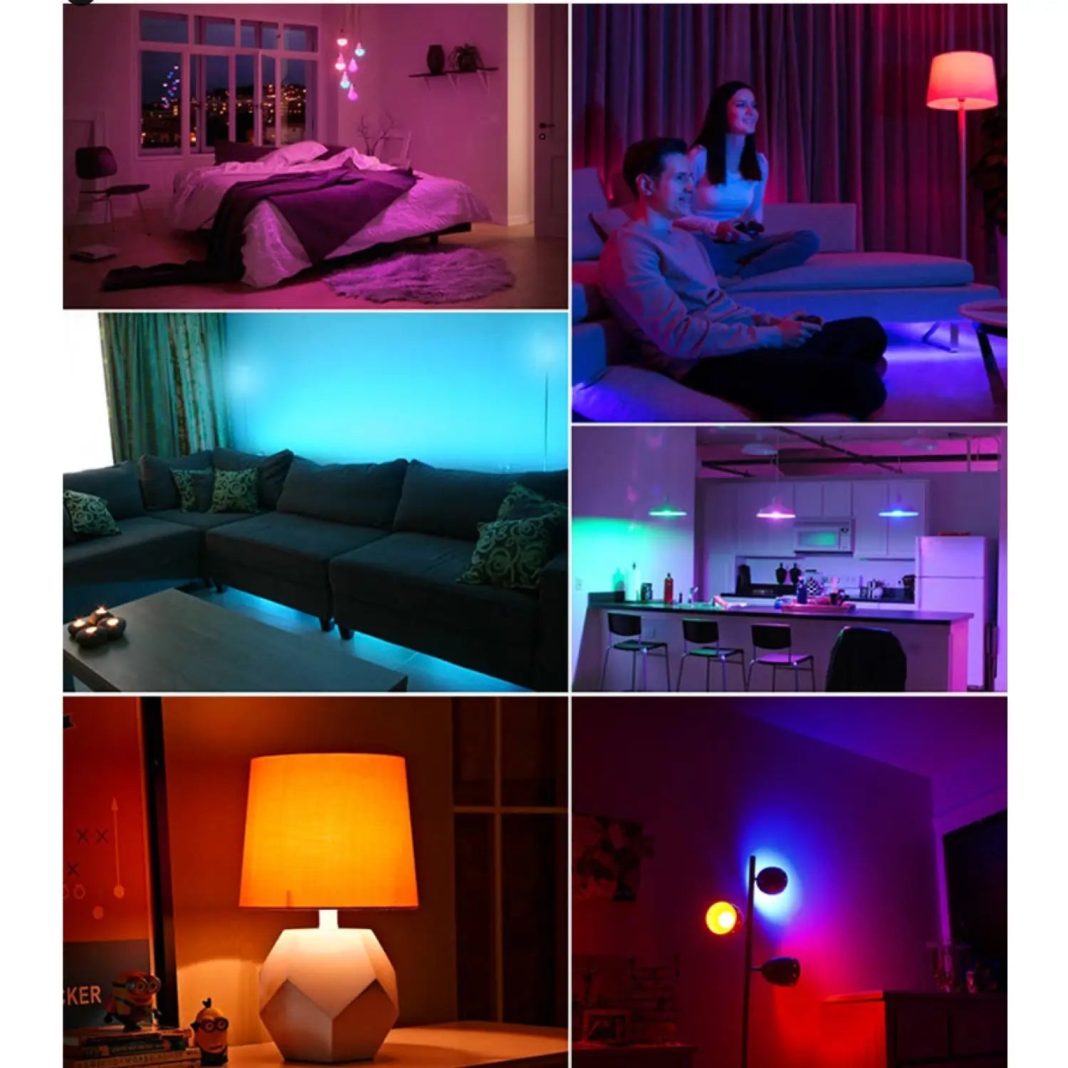 Smart LED Lamps | E14 RGB CW WW Dimmable Bulb with Voice Control